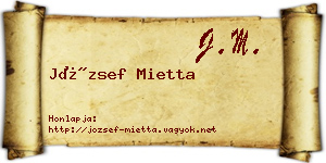 József Mietta névjegykártya